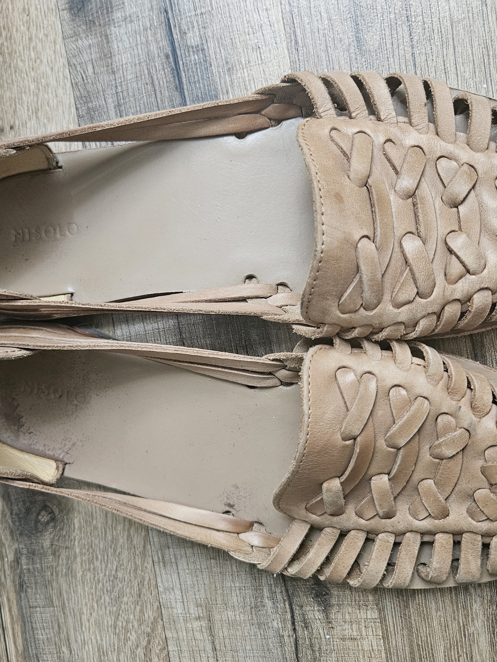 Nisolo Huarache Almond Leather Sandles